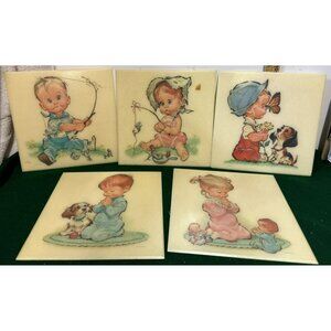 Pete Hawley Child Wall Plaques Crofton Decorative 5 Pictures 1962